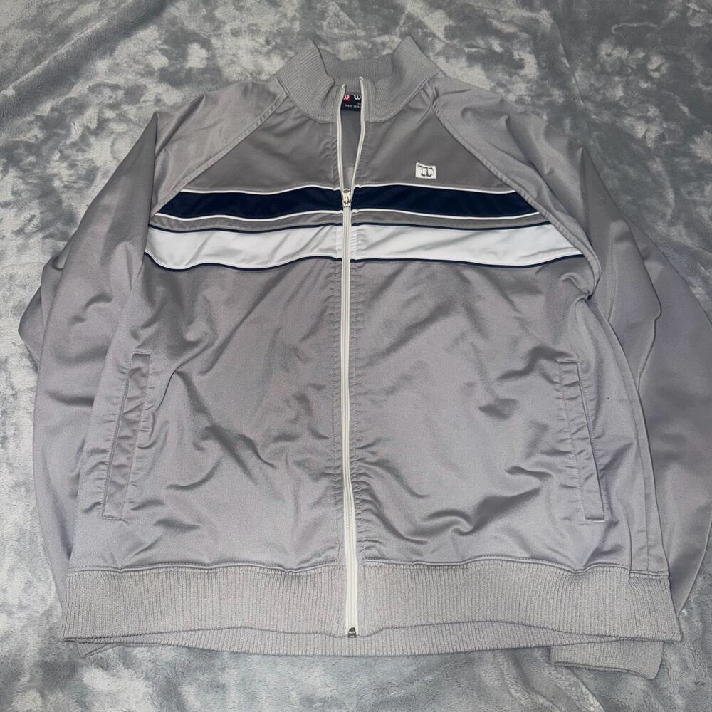 Wilson Gray Striped Zip-Up Track Jacket Men’s XL